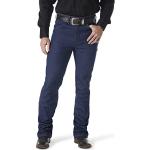 Marineblaue WRANGLER Slim Fit Jeans mit Reißverschluss aus Denim für Herren Weite 34 