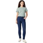 Dunkelblaue WRANGLER Skinny Jeans aus Denim für Damen Weite 27 