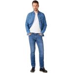 Hellblaue WRANGLER Greensboro 5-Pocket Jeans aus Denim für Herren Weite 33 