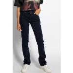Reduzierte Blaue Unifarbene WRANGLER Jeans mit Stickerei mit Knopf aus Denim für Damen Größe XS Weite 29, Länge 34 