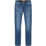 Blaue WRANGLER Larston Slim Fit Jeans mit Reißverschluss aus Baumwolle für Herren Weite 33, Länge 32 