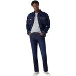 Blaue WRANGLER Texas Slim Fit Jeans mit Reißverschluss aus Denim für Herren Weite 32 