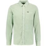 Grüne Unifarbene Langärmelige WRANGLER Kentkragen Hemden mit Kent-Kragen aus Baumwolle für Herren Größe XL 