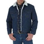 Wrangler Men's Western Style Lined Denim Jacket, X-Large, Denim/Sherpa