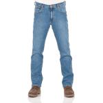 Blaue Bestickte WRANGLER Arizona Jeans mit Stickerei mit Reißverschluss aus Baumwolle für Herren Weite 30 
