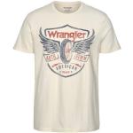 Weiße Casual Kurzärmelige WRANGLER Rundhals-Ausschnitt T-Shirts aus Baumwolle für Herren Größe 4 XL für den für den Sommer 