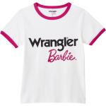 Weiße WRANGLER Barbie T-Shirts aus Baumwolle enganliegend für Damen Größe XS 