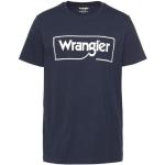Blaue Casual Kurzärmelige WRANGLER Rundhals-Ausschnitt T-Shirts aus Baumwolle für Herren Größe L 
