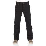 Schwarze Straight Leg Jeans mit Reißverschluss aus Denim für Herren Größe L Weite 38 