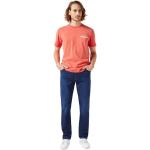 Dunkelblaue Bestickte WRANGLER Texas Slim Fit Jeans mit Reißverschluss aus Denim für Herren Größe XXL Weite 34 