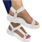 Weiße Outdoor-Sandalen mit Riemchen atmungsaktiv für Damen Größe 43 für den für den Sommer 