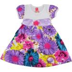 Lila Blumenmuster Druckkleider & bedruckte Kinderkleider ohne Verschluss aus Baumwolle für Mädchen Größe 110 für den für den Sommer 