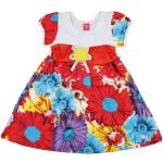 Rote Druckkleider & bedruckte Kinderkleider ohne Verschluss aus Baumwolle für Mädchen Größe 98 für den für den Sommer 