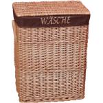 Braune Wäschekörbe & Wäschepuffs 60 cm aus Weide mit Deckel 