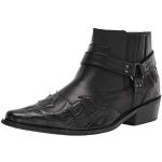 Schwarze Cowboy-Boots & Cowboystiefeletten mit Reißverschluss leicht für Herren Größe 42 mit Absatzhöhe bis 3cm 