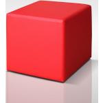 Rote Moderne Quadratische Leder Hocker aus Leder Breite 0-50cm, Höhe 0-50cm 