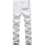 Weiße Slim Fit Jeans aus Denim für Herren Weite 42 