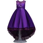 Violette Blumenmuster Kinderfestkleider mit Reißverschluss für Mädchen Größe 116 