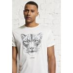 Weiße Animal-Print Wunderwerk Vegane Bio Nachhaltige T-Shirts mit Leopard-Motiv aus Baumwolle für Herren Größe S 