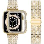 Goldener Armbanduhrenschutz aus Gold mit Strass mit Metallarmband für Damen 
