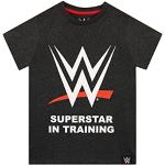 Graue WWE Kinder T-Shirts für Jungen Größe 110 