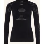 Anthrazitfarbene Langärmelige X-Bionic Invent Langarm-Unterhemden aus Jersey für Damen Größe XS 