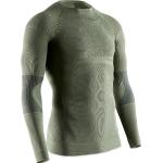 Olivgrüne Langärmelige X-Bionic Energizer Print-Shirts mit Schulterpolstern für Herren Größe XL 