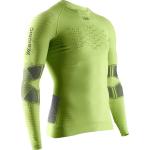 Anthrazitfarbene Langärmelige X-Bionic Effector Print-Shirts für Herren Größe XL 