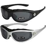 X-CRUZE 2er Pack Choppers 911 Sonnenbrillen Motorradbrille Sportbrille Radbrille - 1x Modell 01 (schwarz/schwarz getönt) und 1x Modell 04 (silber/schwarz getönt) - Modell 01 + 04 -
