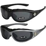 X-CRUZE 2er Pack Choppers 911 Sonnenbrillen Motorradbrille Sportbrille Radbrille - 1x Modell 01 (schwarz/schwarz getönt) und 1x Modell 07 (anthrazit/schwarz getönt) - Modell 01 + 07 -