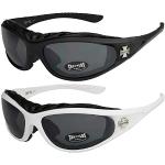 X-CRUZE 2er Pack Choppers 911 Sonnenbrillen Motorradbrille Sportbrille Radbrille - 1x Modell 01 (schwarz/schwarz getönt) und 1x Modell 08 (weiß/schwarz getönt) - Modell 01 + 08 -
