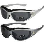 X-CRUZE 2er Pack Choppers 911 Sonnenbrillen Motorradbrille Sportbrille Radbrille - 1x Modell 04 (silber/schwarz getönt) und 1x Modell 07 (anthrazit/schwarz getönt) - Modell 04 + 07 -
