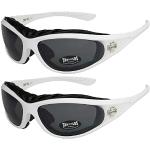 X-CRUZE 2er Pack Choppers 911 Sonnenbrillen Motorradbrille Sportbrille Radbrille - 1x Modell 08 (weiß/schwarz getönt) und 1x Modell 08 (weiß/schwarz getönt) - Modell 08 + 08 -