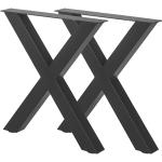 Schwarze Tischgestelle & Tischkufen pulverbeschichtet aus Metall Breite 50-100cm, Höhe 50-100cm 