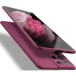 Reduzierte Bordeauxrote Samsung Galaxy S21 Ultra 5G Hüllen Art: Slim Cases mit Bildern aus Silikon mit Schutzfolie 