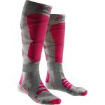 X-Socks - Skisocken aus Merinowolle und Seide - Silk Merino 4.0 Lady Grau/Rosa für Damen aus Wolle - Größe 35-36