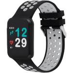 Reduzierte Schwarze Wasserdichte Smartwatches aus Edelstahl mit Smart Notifications mit Bluetooth mit Schrittzähler mit Silikonarmband für Herren zum Sport 