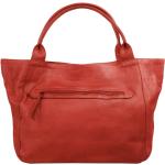Reduzierte Rote Vintage X-Zone Lederhandtaschen mit Reißverschluss aus Glattleder für Damen 
