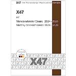 X47-Monatsplaner, Monatskalender „Classic“ 2024-2026, A7, schwarz: 1 Heft à 3 Jahre, inkl. Memokarte. Mit X47-Röhrchen. Ohne Leporello. Made in Germany