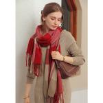 Reduzierte Rote Karo Pashmina-Schals aus Wolle für Damen für den für den Winter 