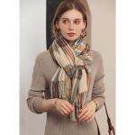 Reduzierte Beige Karo Pashmina-Schals aus Wolle für Damen für den für den Winter 