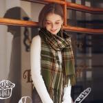 Reduzierte Grüne Karo Pashmina-Schals aus Wolle für Damen für den für den Winter 
