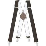 Braune Xeira Clip-Hosenträger aus Leder für Herren 