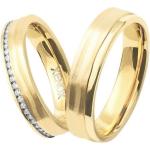 Reduzierte Goldene Xenox Edelstahlringe aus Gold mit Zirkonia für Damen zum Valentinstag 