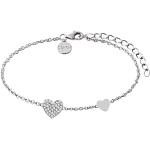 Silberne Xenox Love Story Herz Armbänder mit Herz-Motiv aus Silber mit Zirkonia für Damen 