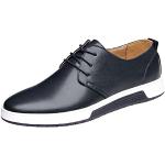 Blaue Business Hochzeitsschuhe & Oxford Schuhe mit Schnürsenkel aus Leder atmungsaktiv für Herren Größe 43 
