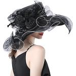 Schwarze Elegante Anlasshüte aus Organza für Damen Einheitsgröße für den für den Sommer 