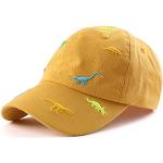 Reduzierte Gelbe Basecaps für Kinder & Baseball-Caps für Kinder mit Dinosauriermotiv mit Klettverschluss für den für den Sommer 
