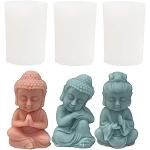 Reduzierte Weiße Asiatische Kerzengießformen mit Buddha-Motiv 3-teilig 