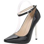 Schwarze Pfennigabsatz High Heels & Stiletto-Pumps atmungsaktiv für Damen Größe 44 für Partys 
